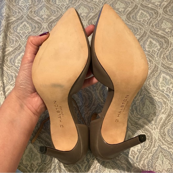 Halston Heritage Leather Grey Pumps - Picture 10 of 11